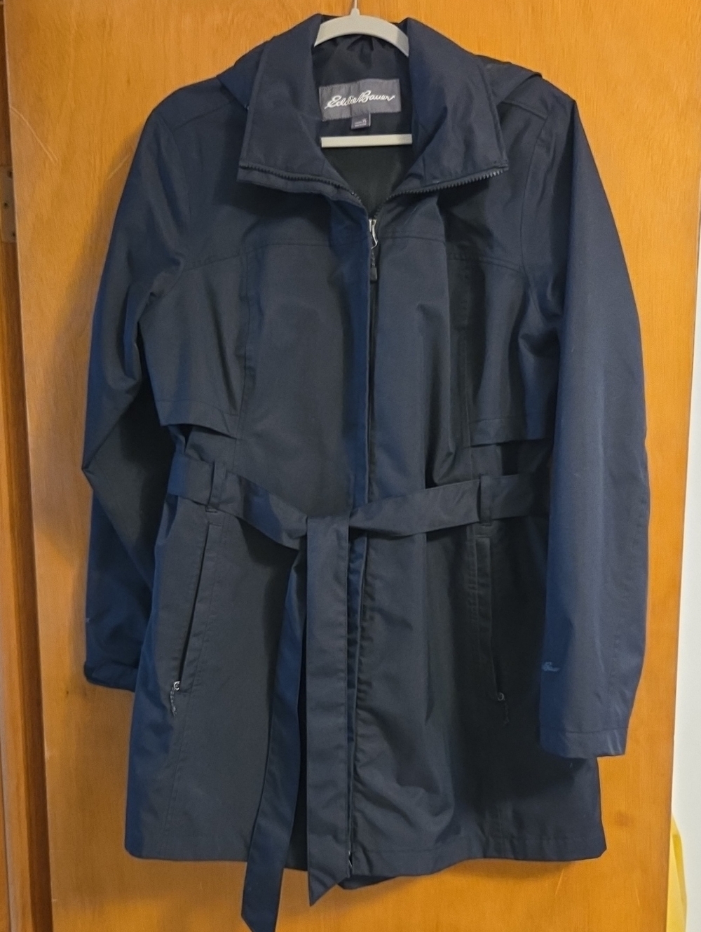 Eddie Bauer Navy Belted Trench Coat